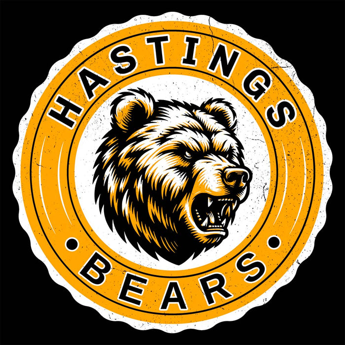 Close-up view of Hastings High School Bears Black Premium Unisex Hoodie 216