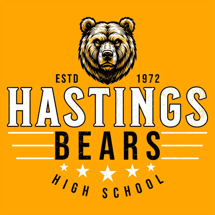 Close-up view of Hastings High School Bears Black Premium Unisex T-shirt 217