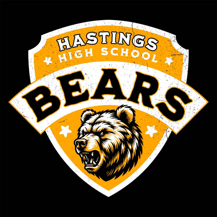 Close-up view of Hastings High School Bears Black Premium Unisex T-shirt 221