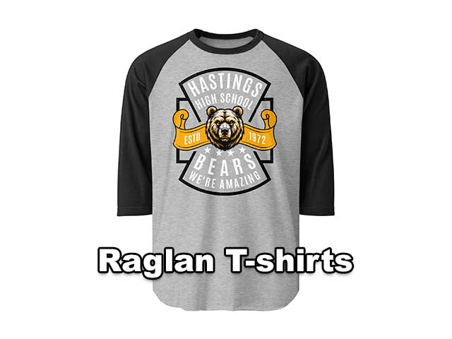 Raglan T-shirts for Hastings High School Bears