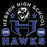 Close-up view of Hebron High School Hawks Black Premium Unisex T-shirt 208