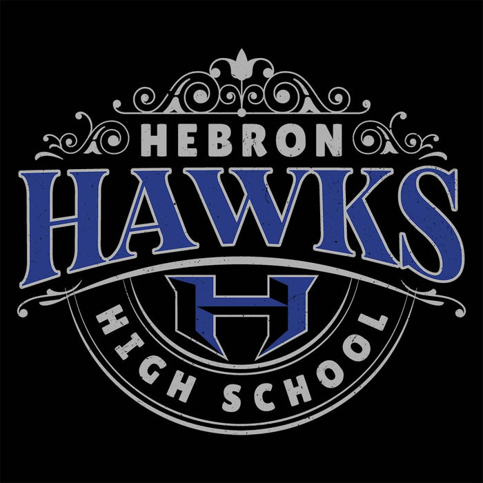 Close-up view of Hebron High School Hawks Black Classic Unisex T-shirt 211