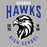 Close-up view of Hebron High School Hawks Unisex 3/4 sleeve Raglan T-shirt 213