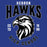 Close-up view of Hebron High School Hawks Royal Blue Premium Unisex T-shirt 213