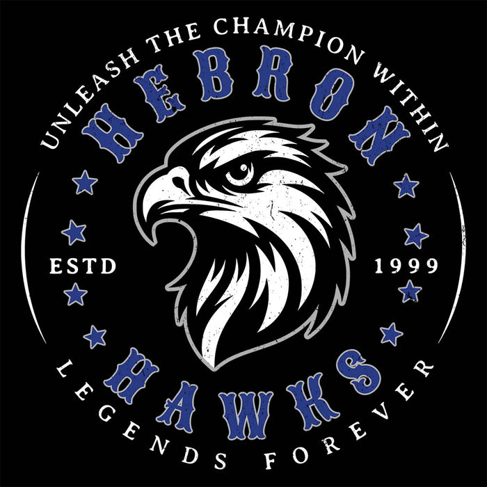 Close-up view of Hebron High School Hawks Black Classic Unisex T-shirt 214