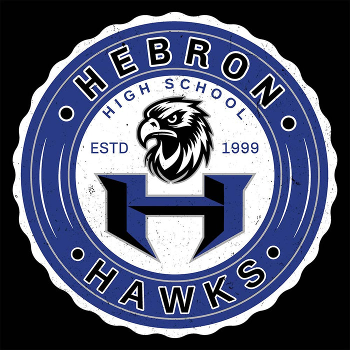 Close-up view of Hebron High School Hawks Black Classic Unisex T-shirt 216