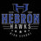 Close-up view of Hebron High School Hawks Black Premium Unisex Hoodie 217