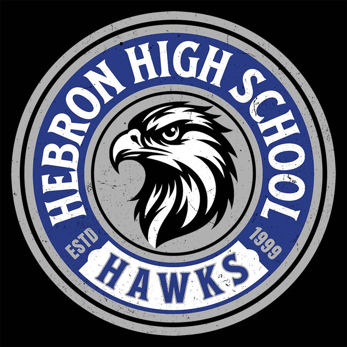 Close-up view of Hebron High School Hawks Black Classic Unisex T-shirt 221