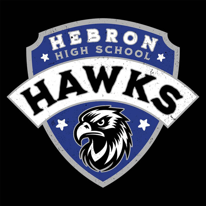 Close-up view of Hebron High School Hawks Black Premium Unisex T-shirt 221