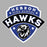 Close-up view of Hebron High School Hawks Unisex 3/4 sleeve Raglan T-shirt 221