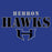 Close-up view of Hebron High School Hawks Royal Blue Premium Unisex T-shirt 222