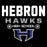 Close-up view of Hebron High School Hawks Unisex 3/4 sleeve Raglan T-shirt 003