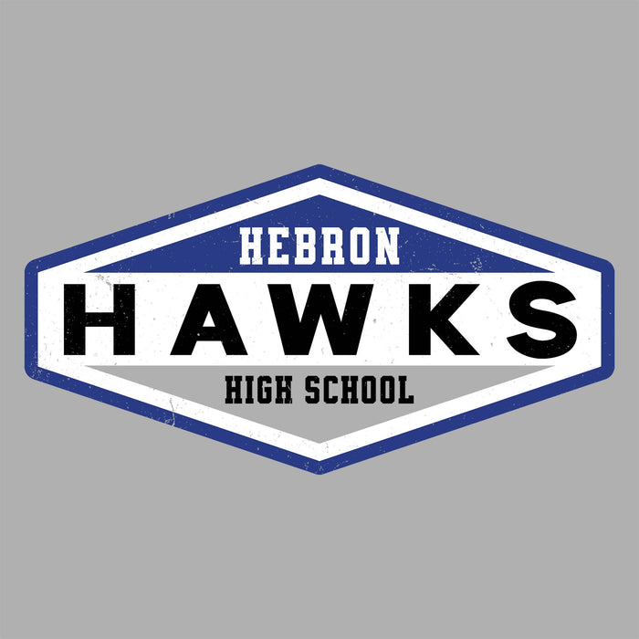 Close-up view of Hebron High School Hawks Unisex 3/4 sleeve Raglan T-shirt 009