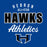 Close-up view of Hebron High School Hawks Royal Blue Classic Unisex T-shirt 034