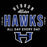 Close-up view of Hebron High School Hawks Black Classic Unisex T-shirt 040