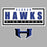 Close-up view of Hebron High School Hawks Women's Relaxed Fit T-shirt 049