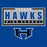 Close-up view of Hebron High School Hawks Royal Blue Classic Unisex T-shirt 049