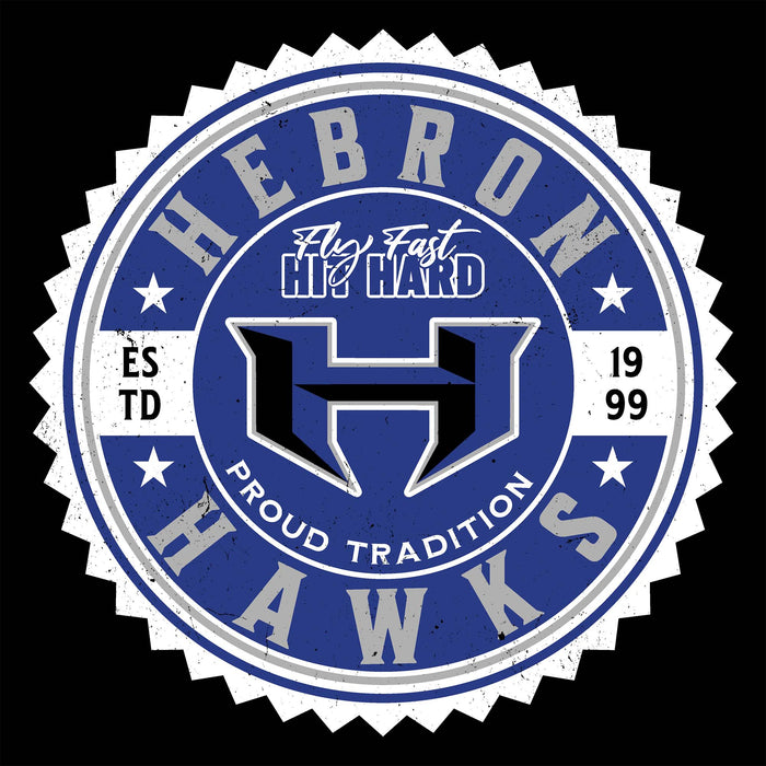 Close-up view of Hebron High School Hawks Women's Relaxed Fit T-shirt 203