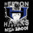 Close-up view of Hebron High School Hawks Unisex 3/4 sleeve Raglan T-shirt 205