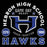 Close-up view of Hebron High School Hawks Black Classic Unisex T-shirt 208