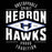 Close-up view of Hebron High School Hawks Unisex 3/4 sleeve Raglan T-shirt 210