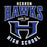 Close-up view of Hebron High School Hawks Unisex 3/4 sleeve Raglan T-shirt 213