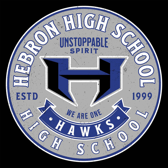 Close-up view of Hebron High School Hawks Women's Relaxed Fit T-shirt 215