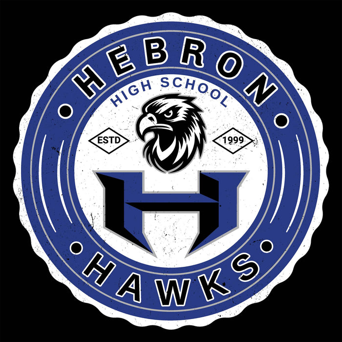 Close-up view of Hebron High School Hawks Black Classic Unisex T-shirt 216