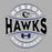 Close-up view of Hebron High School Hawks Unisex 3/4 sleeve Raglan T-shirt 218