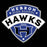 Close-up view of Hebron High School Hawks Unisex 3/4 sleeve Raglan T-shirt 221