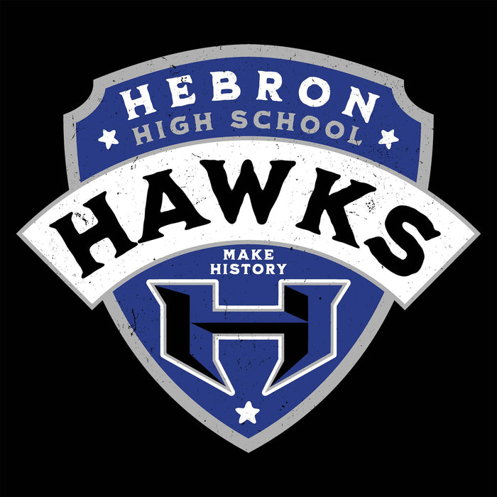 Close-up view of Hebron High School Hawks Black Classic Unisex T-shirt 221