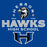 Close-up view of Hebron High School Hawks Royal Blue Classic Unisex T-shirt 222