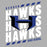 Close-up view of Hebron High School Hawks Women's Relaxed Fit T-shirt 223