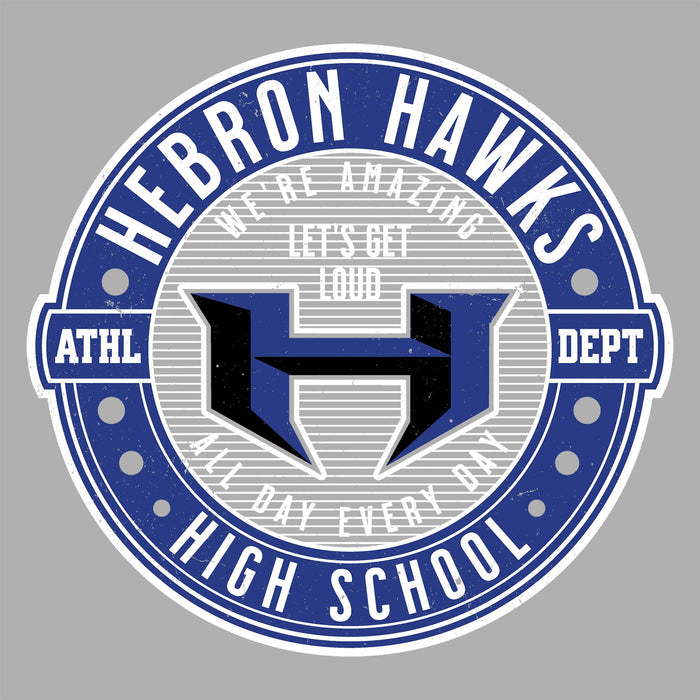 Close-up view of Hebron High School Hawks Women's Relaxed Fit T-shirt 224