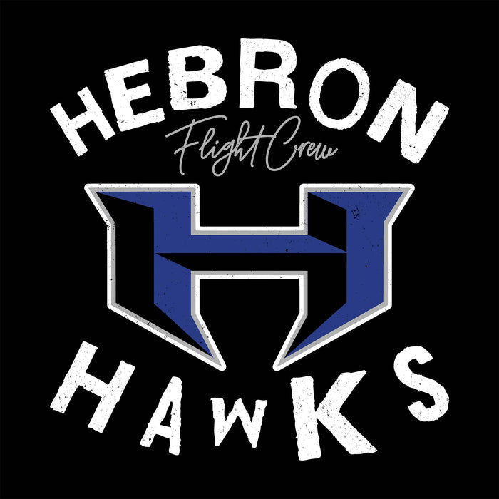 Hebron Hawks logo with blue 'H' on a black background