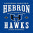 Close-up view of Hebron High School Hawks Royal Blue Classic Unisex T-shirt 230