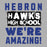 Close-up view of Hebron High School Hawks Unisex 3/4 sleeve Raglan T-shirt 231