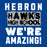 Close-up view of Hebron High School Hawks Royal Blue Classic Unisex T-shirt 231