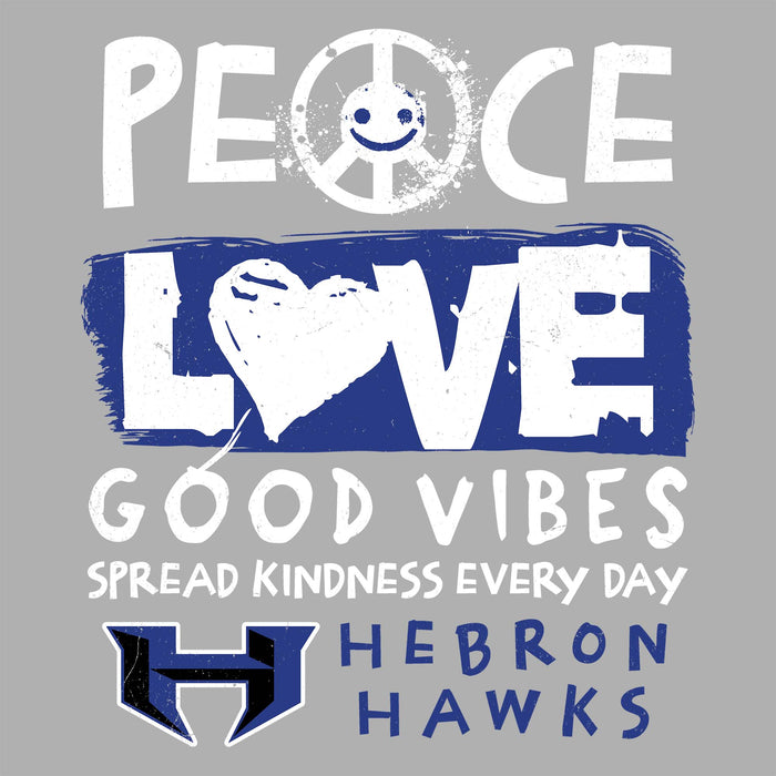 Close-up view of Hebron High School Hawks Unisex 3/4 sleeve Raglan T-shirt 240