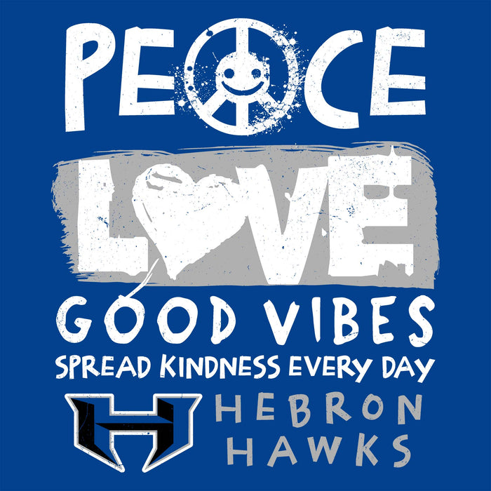 Close-up view of Hebron High School Hawks Royal Blue Classic Unisex T-shirt 240