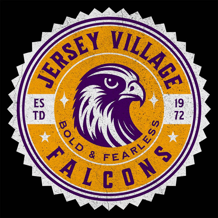 Close-up of Jersey Village High School Falcons Black Classic Unisex Hoodie 201