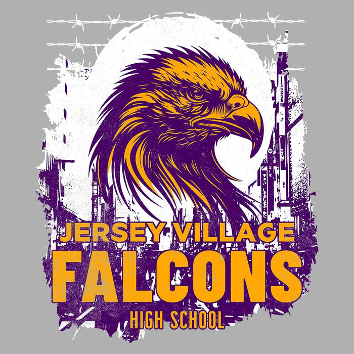 Close-up of Jersey Village High School Falcons Sport Grey Classic Unisex Hoodie 202