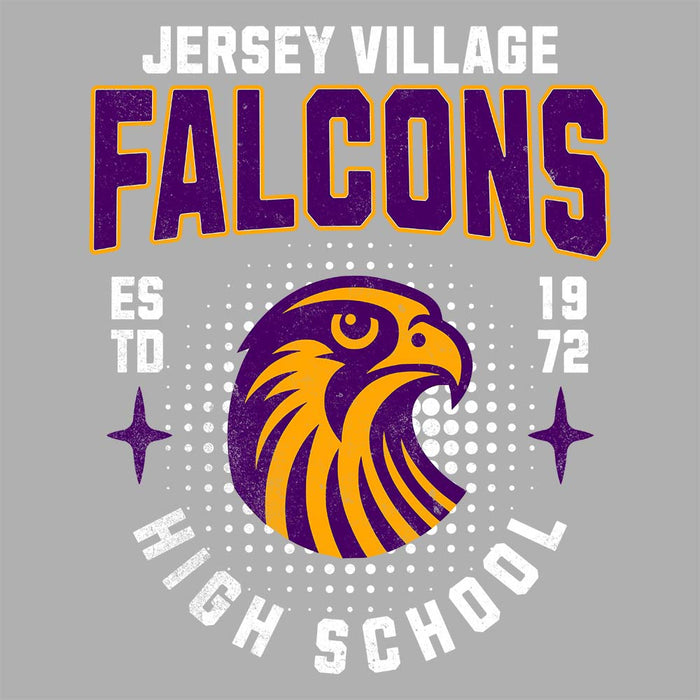 Close-up of Jersey Village High School Falcons Sport Grey Classic Unisex Hoodie 203