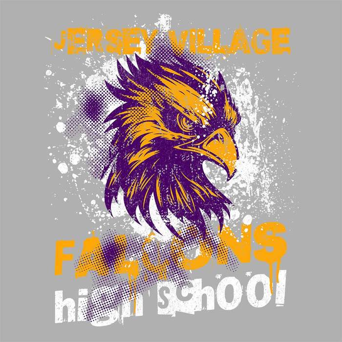 Close-up of Jersey Village High School Falcons Sport Grey Classic Unisex Hoodie 204