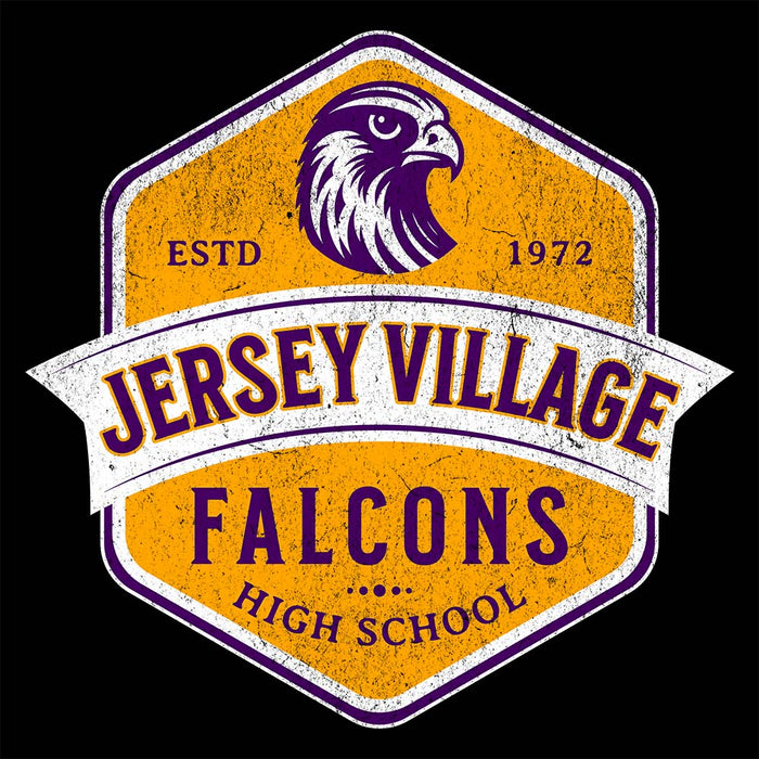 Close-up of Jersey Village High School Falcons Black Premium Unisex T-shirt 206