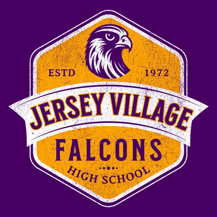 Close-up of Jersey Village High School Falcons Premium Purple Hoodie 206