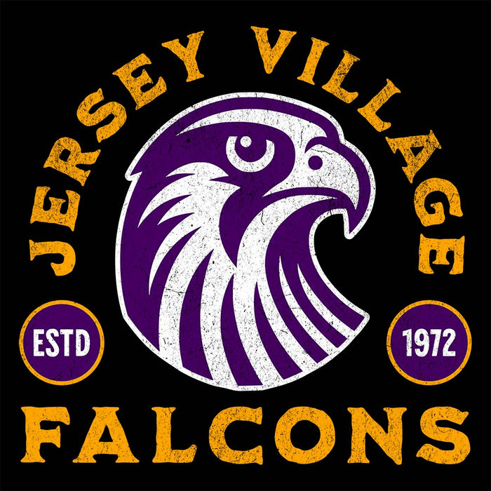 Close-up of Jersey Village High School Falcons Black Premium Unisex T-shirt 207