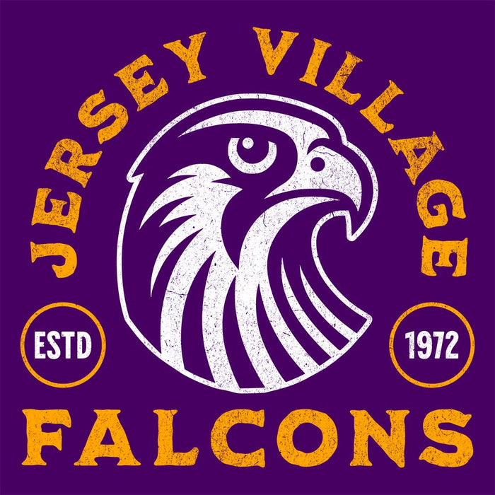 Close-up of Jersey Village High School Falcons Premium Purple Hoodie 207