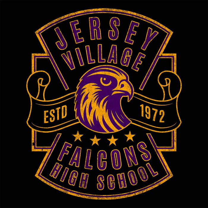 Close-up of Jersey Village High School Falcons Black Premium Unisex T-shirt 208