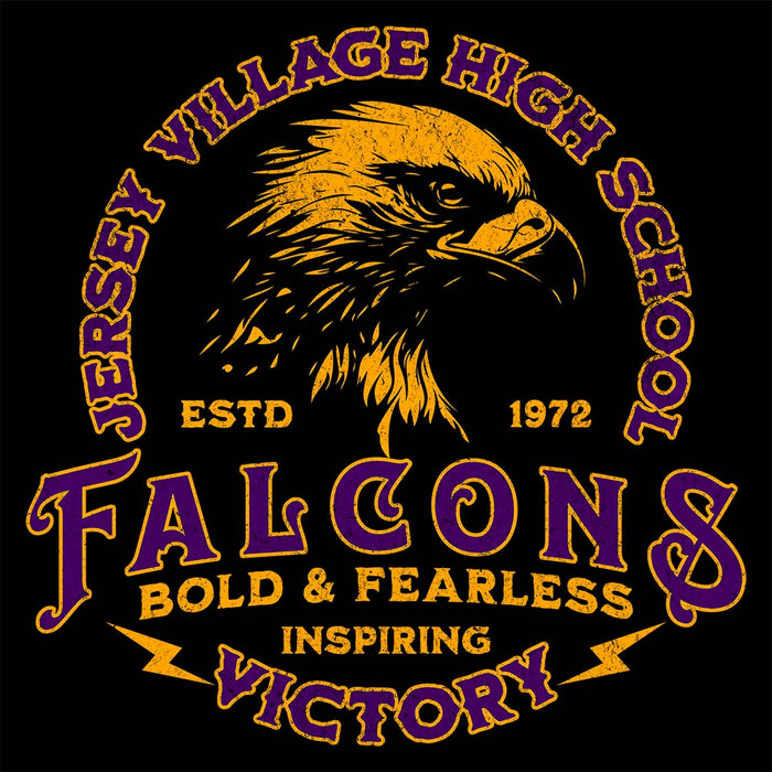 Close-up of Jersey Village High School Falcons Black Premium Unisex T-shirt 209